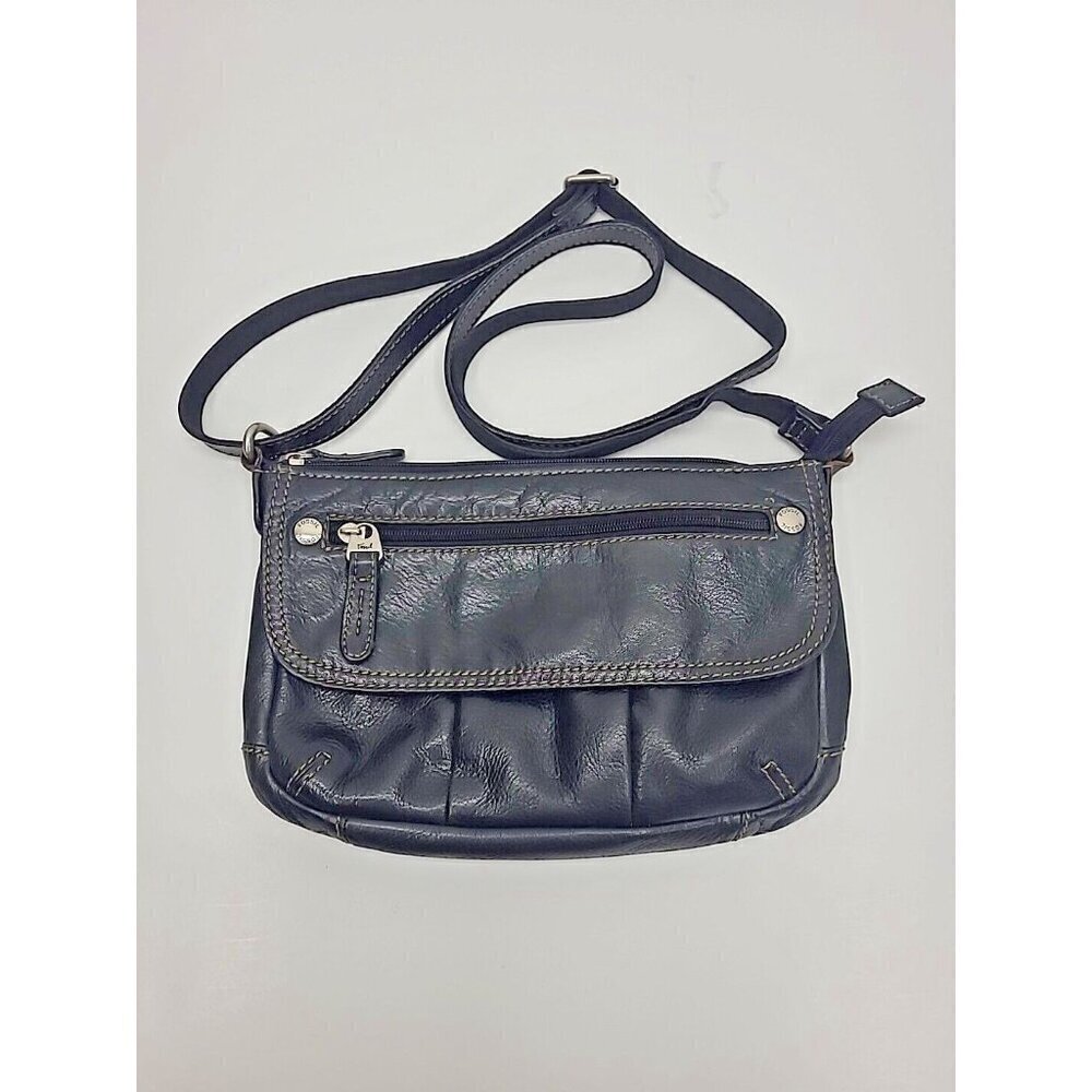Fossil Black Pebbled Leather Crossbody Purse Adjustable Strap